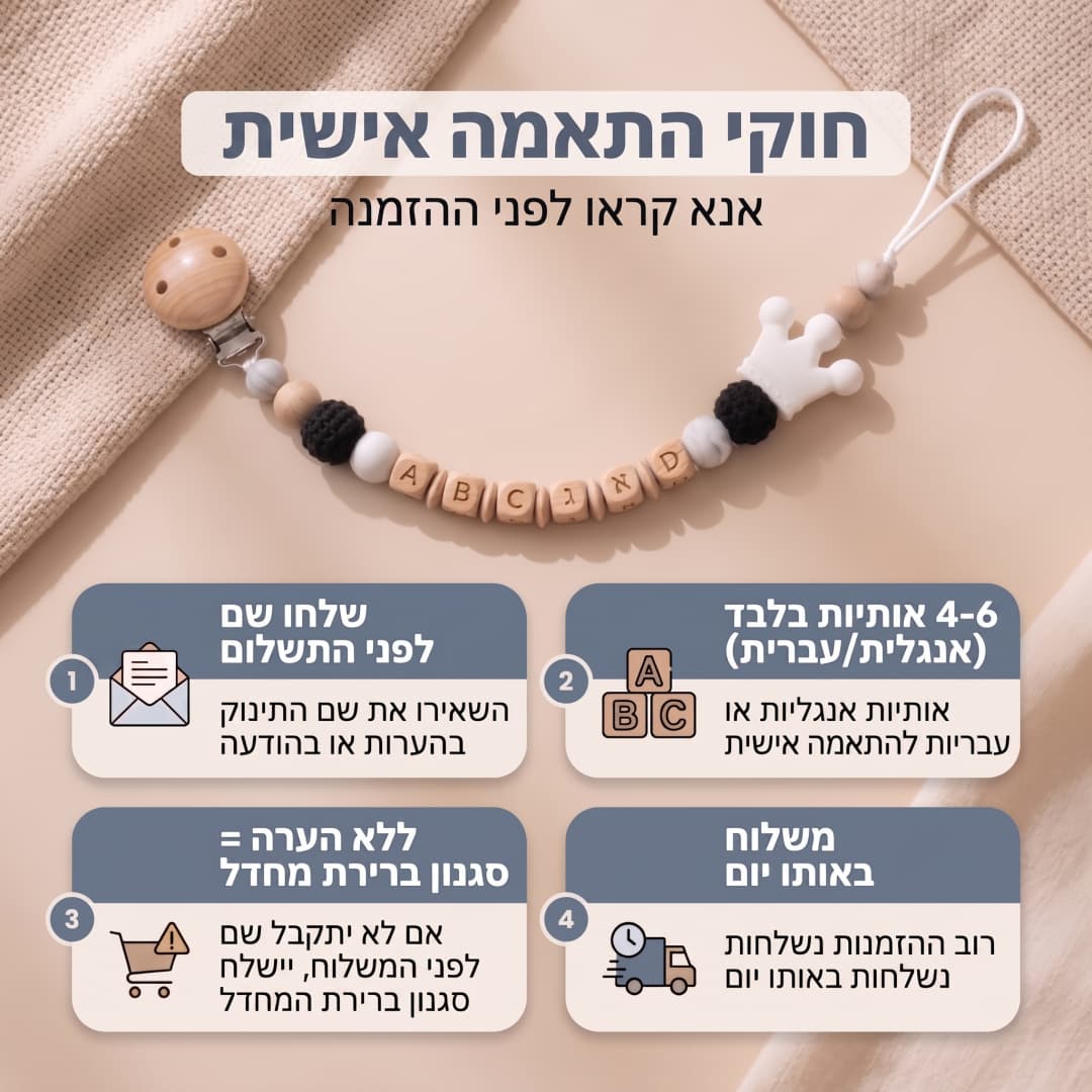 Hebrew Custom Name Baby Teethe - đánh giá và giá Baby Pacifier Clip
